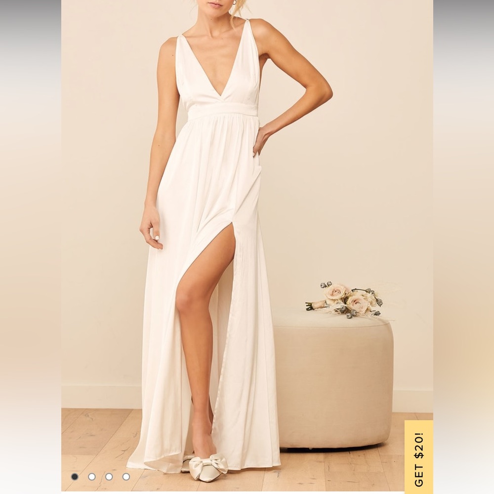 Lulus, white maxi dress, size small